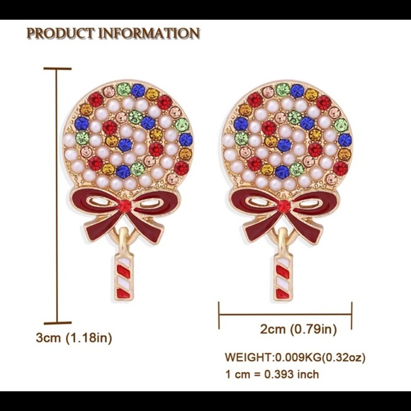 Lollipop Candy Drop Earrings - Picture 4 of 4